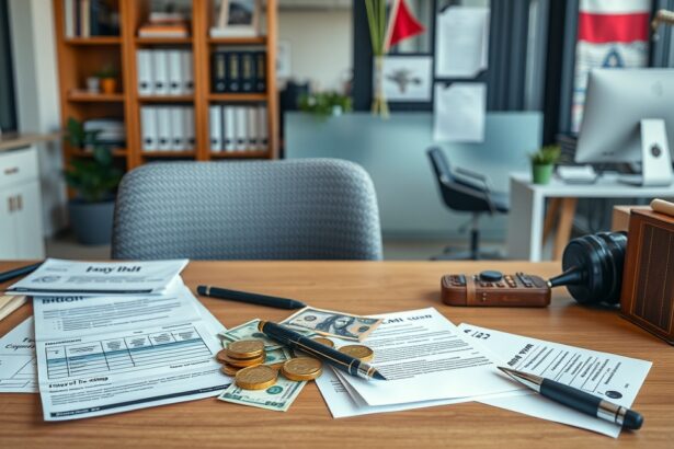 Cégalapítás költségei és dokumentáció egy irodai környezetben.