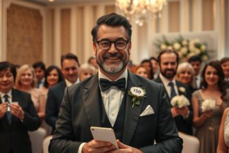Ceremóniamester esküvőn, boldog vendégek között