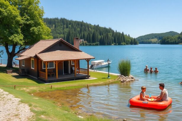 Családi nyaralás vízparti házban belföldön, gyerekek és felnőttek
