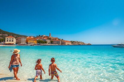Család nyaralás Horvátország tengerpartján gyönyörű időben