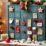 Kreatív DIY adventi naptár díszítve, karácsonyi hangulatban.