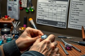 Egy kézműves ékszerész éppen egy egyedi gyűrűt készít.