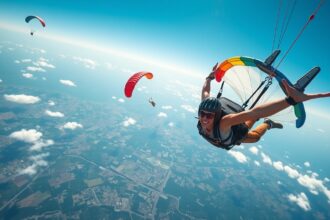 Ejtőernyős ugrás élmény a levegőben