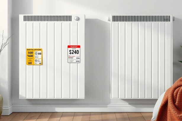 Két elektromos fűtőpanel különböző árakkal és jellemzőkkel