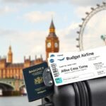 Fapados repülőjegy Londonba, háttérben a Big Ben és London Eye