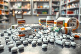 Féreghajtó tabletták és készítmények elhelyezve egy asztalon