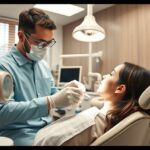 Fogorvos fogkőeltávolítást végez a páciensek szájhigiéniájáért