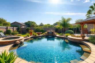 Modern fürdőtó tengerparti jellegű kerttel