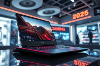 Gamer laptop kiállításon, 2025-ös árkategóriával