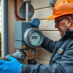 Gázóra felszerelése egy szakember által