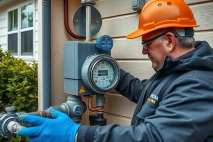Gázóra felszerelése egy szakember által
