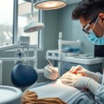 Fogorvos gyökérkezelést végez egy páciensem.