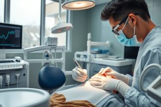 Fogorvos gyökérkezelést végez egy páciensem.