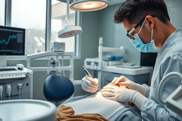 Fogorvos gyökérkezelést végez egy páciensem.