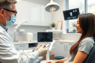 Fogászat: Beteg konzultáció fogimplantátum kezeléssel