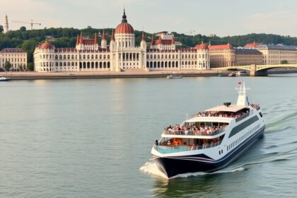 Hajókirándulás a Dunán, a Parlament mögött