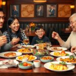 Családi ebéd négy főre egy elegáns étteremben, háromfogásos menüvel