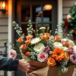 Házhoz szállított virágcsokor, színes virágokkal