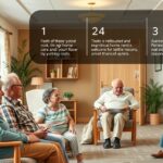 Idősek otthona, ahol a lakók különböző aktivitásokban vesznek részt.