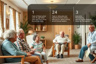 Idősek otthona, ahol a lakók különböző aktivitásokban vesznek részt.