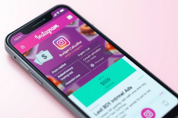 Instagram hirdetési költség számító alkalmazás képernyője telefonon.