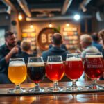 Kézműves sörkóstoló különböző sörfajtákkal