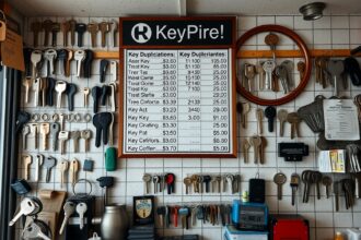 Kulcsmásoló szolgáltatás áraik kirakat táblázattal