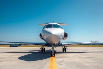 Magánrepülő a kifutón, luxus utazás lehetősége