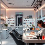 Manikűr és pedikűr szalon elegáns belső tér