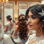 Menyasszonyi frizura készítése esküvői stílusban.