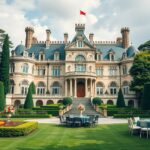 Elegáns kastély és gyönyörű kert esküvői rendezvényhez