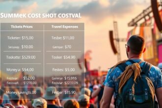 Nyári fesztivál költségek: jegyek és utazás összegzése