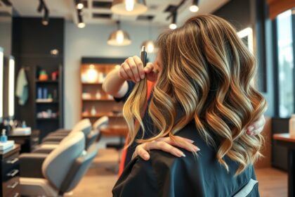 Ombre hajfestés folyamat a fodrász szalonban