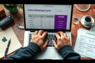 Online marketing tanfolyam árak összehasonlítása laptopon