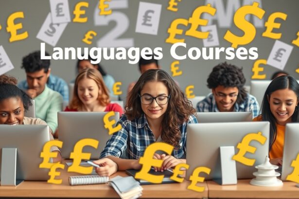 Online nyelvtanfolyamon részt vevő diákok, különböző árakkal