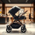 Prémium babakocsi egy elegáns boltban