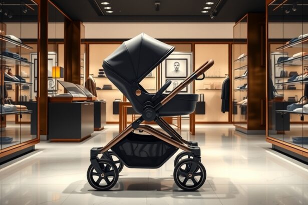 Prémium babakocsi egy elegáns boltban