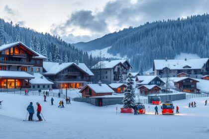 Téli síelés Ausztriában hóval borított hegyek között