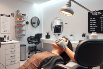 Sminktetoválás folyamata egy modern stúdióban