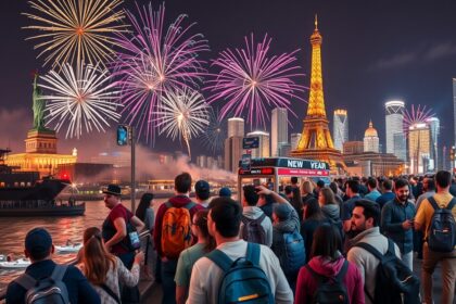 Szilveszteri ünneplés városnézőkkel és tűzijátékkal