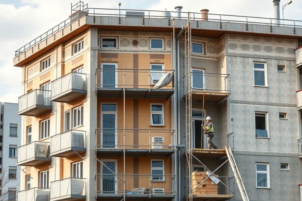 Társasház homlokzati szigetelésének munkálatai