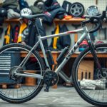 Téli bringa szervizelése, kerékpár szerviz környezetben.