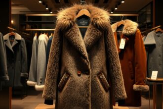 Prémium téli kabátok egy elegáns boltban.