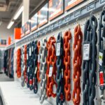 Hóláncok különböző árakkal és méretekkel üzletben.