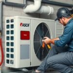 Hőszivattyú telepítése szakember által, modern fűtési megoldás.