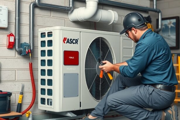 Hőszivattyú telepítése szakember által, modern fűtési megoldás.