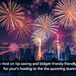 Tűzijáték a város fölött újév ünnepén