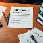 Válási ügyvéd költségei táblázat és számológép az asztalon