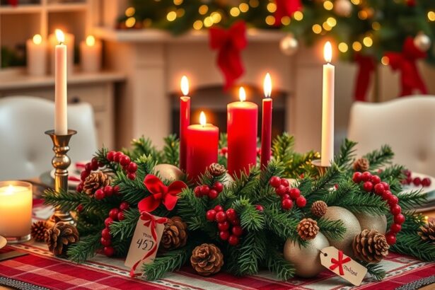 Karácsonyi bejgli és ünnepi asztaldísz