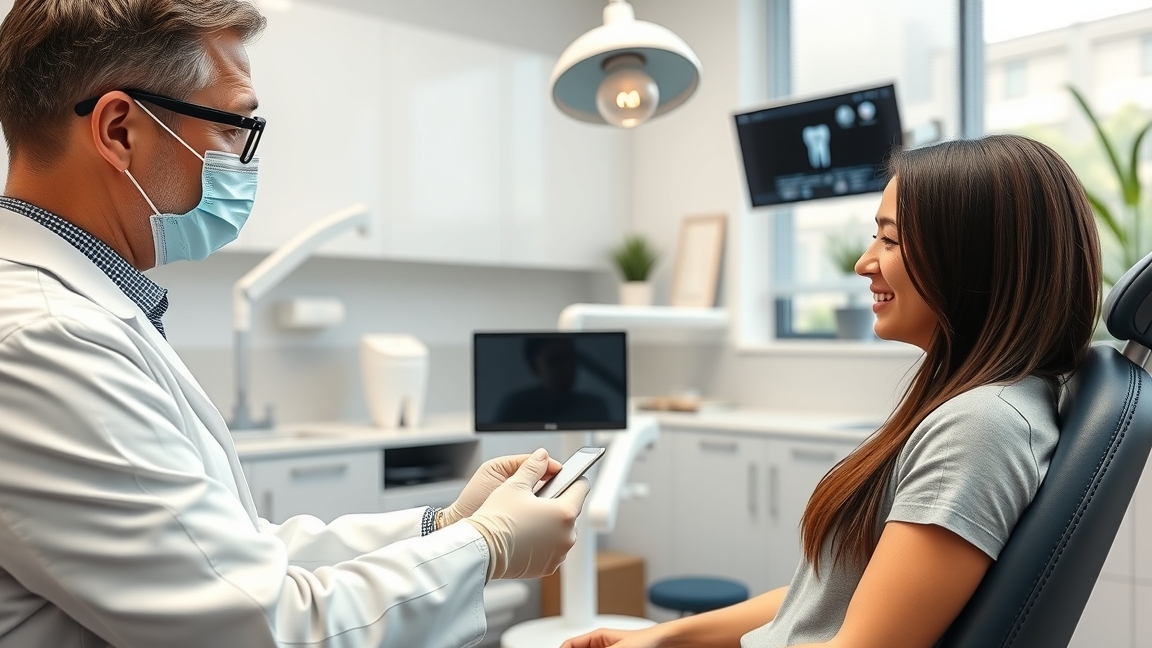 Fogászat: Beteg konzultáció fogimplantátum kezeléssel